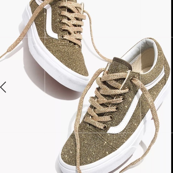 Vans Shoes - Vans® Unisex Old Skool Lace-Up Sneakers in Gold Glitter